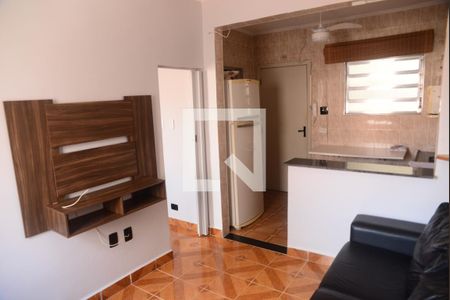 Sala de apartamento para alugar com 1 quarto, 38m² em Vila Tupi, Praia Grande