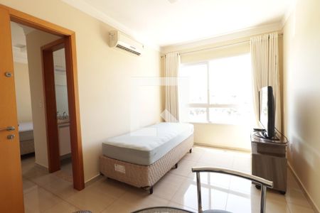 Sala  de apartamento para alugar com 1 quarto, 48m² em Residencial Flórida, Ribeirão Preto