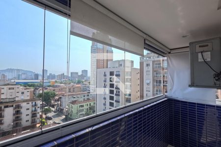Varanda da Sala de Estar e Jantar de apartamento para alugar com 2 quartos, 103m² em Gonzaga, Santos