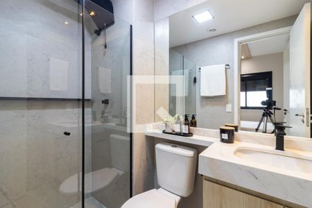 Banheiro da Suíte de apartamento à venda com 1 quarto, 33m² em Vila Olímpia, São Paulo