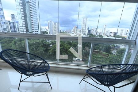 varanda da sala de apartamento para alugar com 2 quartos, 64m² em Setor Oeste, Goiânia