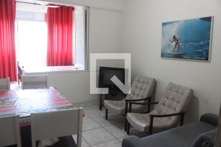 Sala de apartamento para alugar com 1 quarto, 45m² em Centro, São Vicente