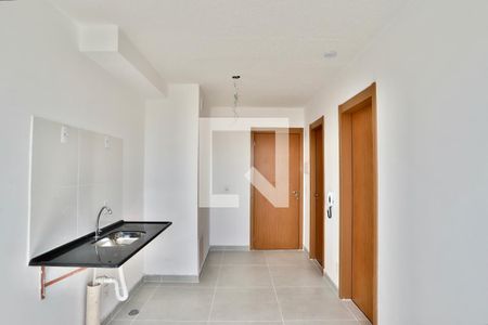 Sala/cozinha  de apartamento para alugar com 1 quarto, 24m² em Belenzinho, São Paulo