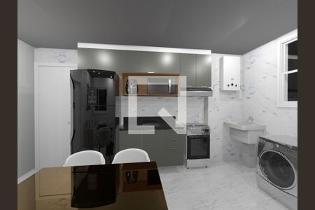 Sala / Cozinha de apartamento à venda com 1 quarto, 34m² em Lapa de Baixo, São Paulo