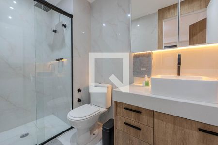 Banheiro da Suíte de apartamento à venda com 1 quarto, 58m² em Bela Vista, São Paulo