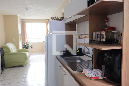 cozinha e sala de apartamento à venda com 2 quartos, 40m² em Pinheiro, São Leopoldo