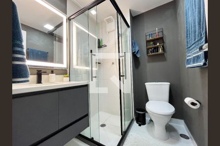 Banheiro  de apartamento à venda com 1 quarto, 29m² em Mirandópolis, São Paulo