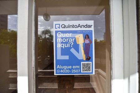 Apartamento à venda com 38m², 1 quarto e sem vagaPlaquinha instalada na sacada do imóvel