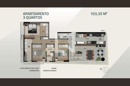 Apartamento à venda com 3 quartos, 103m² em Santo Agostinho, Belo Horizonte