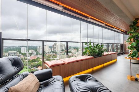 Sala/Cozinha - Varanda de apartamento para alugar com 1 quarto, 71m² em Vila Madalena, São Paulo