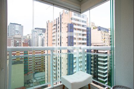 Varanda da Sala de apartamento à venda com 1 quarto, 38m² em Consolação, São Paulo