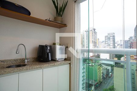Varanda da Sala de apartamento à venda com 1 quarto, 38m² em Consolação, São Paulo