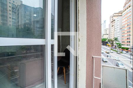 Varanda da Sala/Quarto de kitnet/studio à venda com 1 quarto, 40m² em Bela Vista, São Paulo