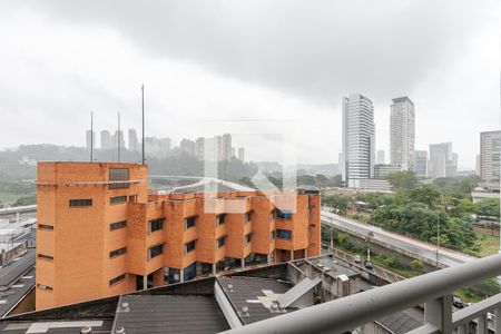 Varanda da Sala de apartamento para alugar com 1 quarto, 27m² em Jardim Caravelas, São Paulo