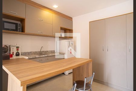 Cozinha de kitnet/studio para alugar com 1 quarto, 27m² em Bela Vista, São Paulo