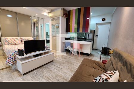 Sala de apartamento para alugar com 1 quarto, 44m² em Pompéia, Santos