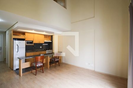 Sala de apartamento para alugar com 1 quarto, 55m² em Indianópolis, São Paulo