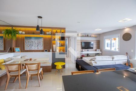 Salas de estar e jantar de apartamento à venda com 2 quartos, 94m² em Várzea da Barra Funda, São Paulo