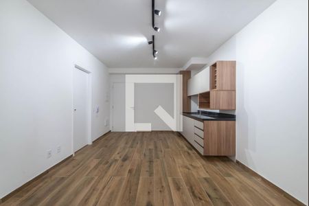 Sala - Cozinha Integrada de apartamento para alugar com 1 quarto, 36m² em Jardim das Acácias, São Paulo