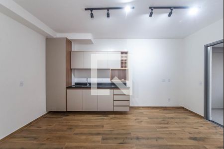 Sala - Cozinha Integrada de apartamento para alugar com 1 quarto, 36m² em Jardim das Acácias, São Paulo