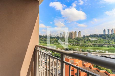 Varanda da Sala de apartamento para alugar com 1 quarto, 29m² em Jardim Caravelas, São Paulo