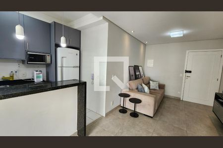 Detalhe Sala de apartamento para alugar com 2 quartos, 64m² em Marapé, Santos