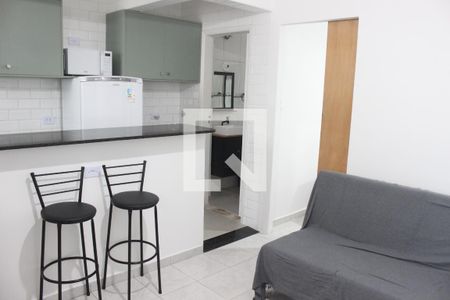 Sala de apartamento para alugar com 1 quarto, 24m² em Centro, São Vicente
