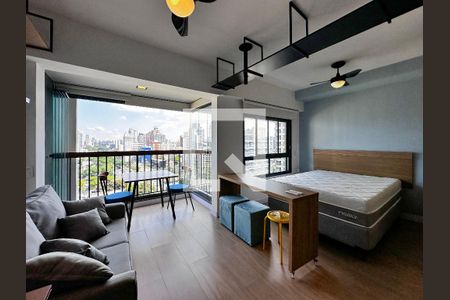 Sala de apartamento para alugar com 1 quarto, 28m² em Brooklin Paulista, São Paulo