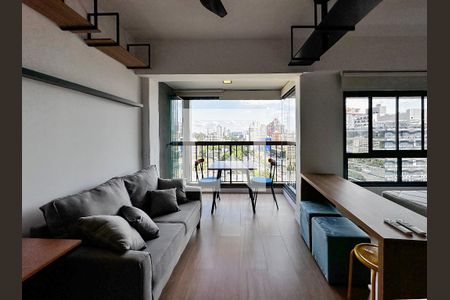 Sala de apartamento para alugar com 1 quarto, 28m² em Brooklin Paulista, São Paulo