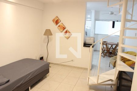 Sala de apartamento para alugar com 1 quarto, 55m² em Centro, São Vicente