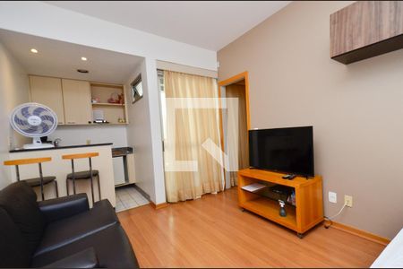 Sala de apartamento à venda com 1 quarto, 36m² em Lourdes, Belo Horizonte