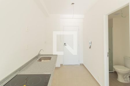 Sala e cozinha conjugados de apartamento para alugar com 1 quarto, 27m² em Campo Belo, São Paulo