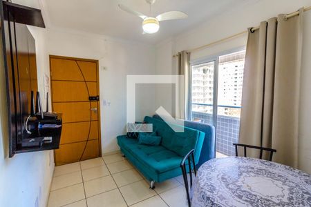 Sala de apartamento para alugar com 1 quarto, 50m² em Boqueirão, Praia Grande