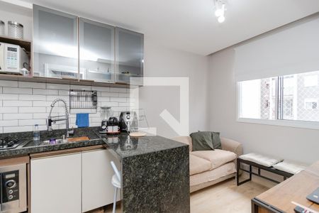 Sala/Cozinha de apartamento para alugar com 1 quarto, 32m² em Santo Amaro, São Paulo