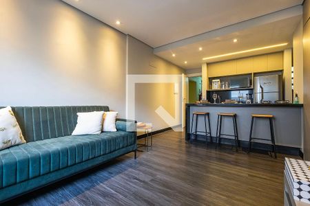 Sala/Cozinha de apartamento para alugar com 1 quarto, 47m² em Pinheiros, São Paulo