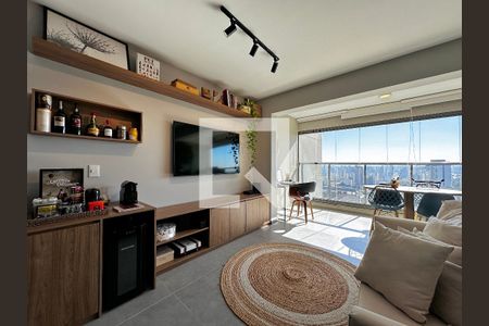 Sala de apartamento à venda com 1 quarto, 43m² em Santo Amaro, São Paulo