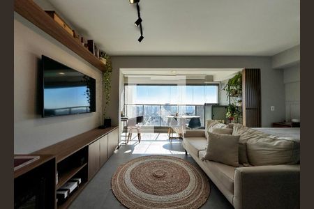 Sala de apartamento à venda com 1 quarto, 43m² em Santo Amaro, São Paulo