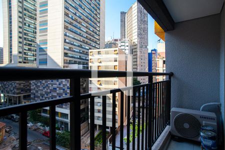 Varanda da Sala/Quarto de kitnet/studio para alugar com 1 quarto, 25m² em Bela Vista, São Paulo