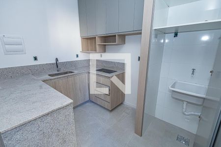 Sala e cozinha americana de apartamento para alugar com 1 quarto, 34m² em Paquetá, Belo Horizonte