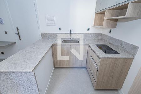 Sala e cozinha americana de apartamento para alugar com 1 quarto, 33m² em Paquetá, Belo Horizonte