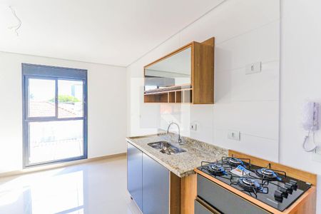 Cozinha de kitnet/studio para alugar com 1 quarto, 23m² em Jardim Caravelas, São Paulo