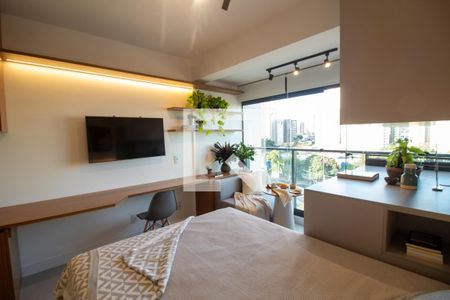 Quarto - Studio de kitnet/studio para alugar com 1 quarto, 28m² em Jardim das Acacias, São Paulo
