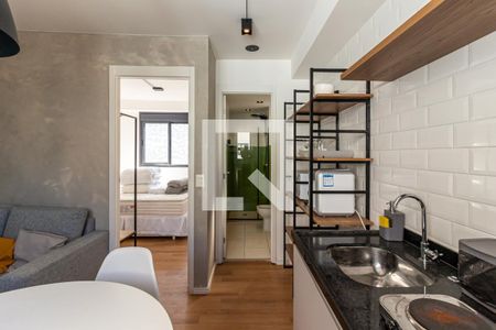Cozinha de kitnet/studio à venda com 1 quarto, 26m² em Vila Buarque, São Paulo
