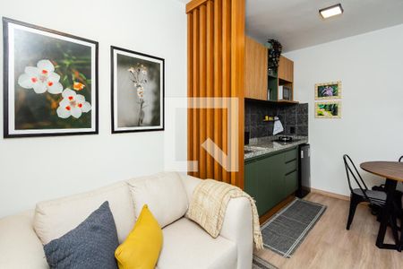Sala/Cozinha de apartamento à venda com 1 quarto, 29m² em Indianópolis, São Paulo
