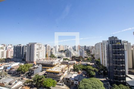 Sala, vista aberta  de apartamento à venda com 1 quarto, 32m² em Indianópolis, São Paulo