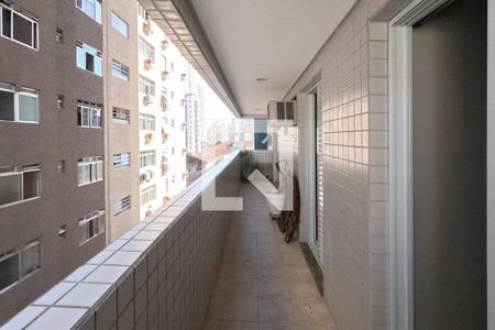 Varanda da Sala e dos Quartos de apartamento para alugar com 3 quartos, 99m² em Gonzaga, Santos