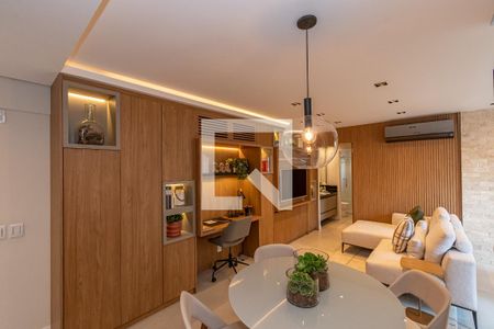 Sala de Estar/Jantar  de apartamento à venda com 1 quarto, 48m² em Cambuí, Campinas