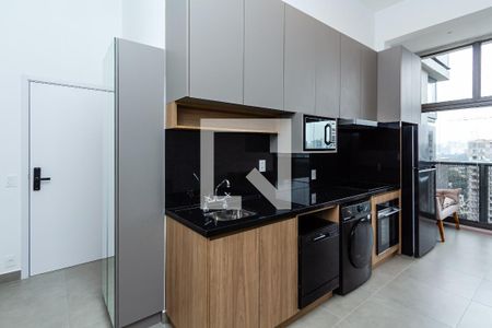 Sala/Cozinha de apartamento à venda com 1 quarto, 40m² em Indianópolis, São Paulo