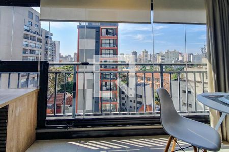 kitnet studio varanda vista de kitnet/studio para alugar com 1 quarto, 21m² em Vila Mariana, São Paulo