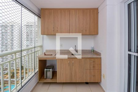 sacada da sala - churrasqueira de apartamento para alugar com 2 quartos, 106m² em Vila Lusitânia, São Bernardo do Campo